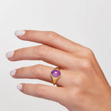 Sortija sello Alchemy Mood Stone en Plata 925 Bañada en Oro de 18 Kt