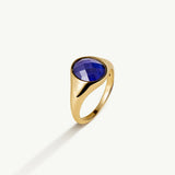 Sortija sello Alchemy Mood Stone en Plata 925 Bañada en Oro de 18 Kt
