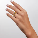 Sortija Spira en Plata 925 Bañada en Oro de 18 Kt