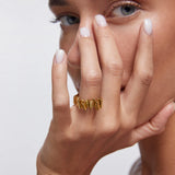Sortija Spira en Plata 925 Bañada en Oro de 18 Kt