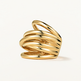 Sortija Links Reed en Plata 925 Bañada en Oro de 18 Kt