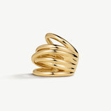 Sortija Soft Links en Plata 925 Bañada en Oro de 18 Kt