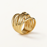 Sortija Links Reed en Plata 925 Bañada en Oro de 18 Kt