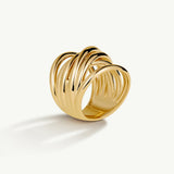 Sortija Soft Links en Plata 925 Bañada en Oro de 18 Kt