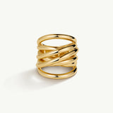 Sortija Soft Links en Plata 925 Bañada en Oro de 18 Kt