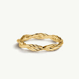 Sortija trenzada Soft Links en Plata 925 Bañada en Oro de 18 Kt
