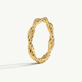 Sortija trenzada Soft Links en Plata 925 Bañada en Oro de 18 Kt