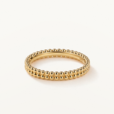 Sortija Mini Beads Band en Plata 925 Bañada en Oro de 18 Kt
