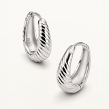 Pendientes Oval Twist en Plata de Primera Ley