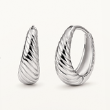 Pendientes Oval Twist en Plata de Primera Ley