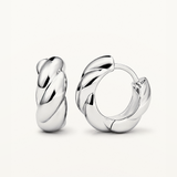 Pendientes Twist Hoops 10 mm en Plata de Primera Ley