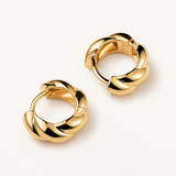 Pendientes Twist Hoops 10 mm en Plata 925 Bañada en Oro de 18 Kt