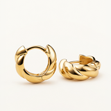 Pendientes Twist Hoops 10 mm en Plata 925 Bañada en Oro de 18 Kt
