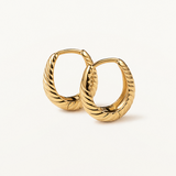 Pendientes Oval Twist en Plata 925 Bañada en Oro de 18 Kt
