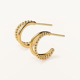 Pendientes Mini Beads Twin Hoop en Plata 925 Bañada en Oro de 18 Kt