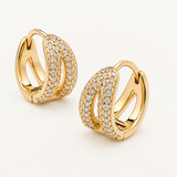 Pendientes Radiance Duo en Plata 925 Bañada en Oro de 18 Kt