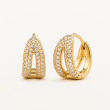 Pendientes Radiance Duo en Plata 925 Bañada en Oro de 18 Kt