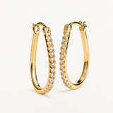 Pendientes Serenae Split en Plata 925 Bañada en Oro de 18 Kt