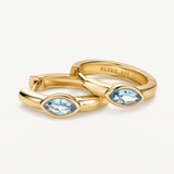 Pendientes Punto Oval en Plata 925 Bañada en Oro de 18 Kt