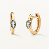 Pendientes Punto Oval en Plata 925 Bañada en Oro de 18 Kt